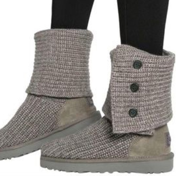 UGG Shoes - UGG Classic Cardy II Knit Boot Sherpa Winter
Warm Cozy Tall Button Chic